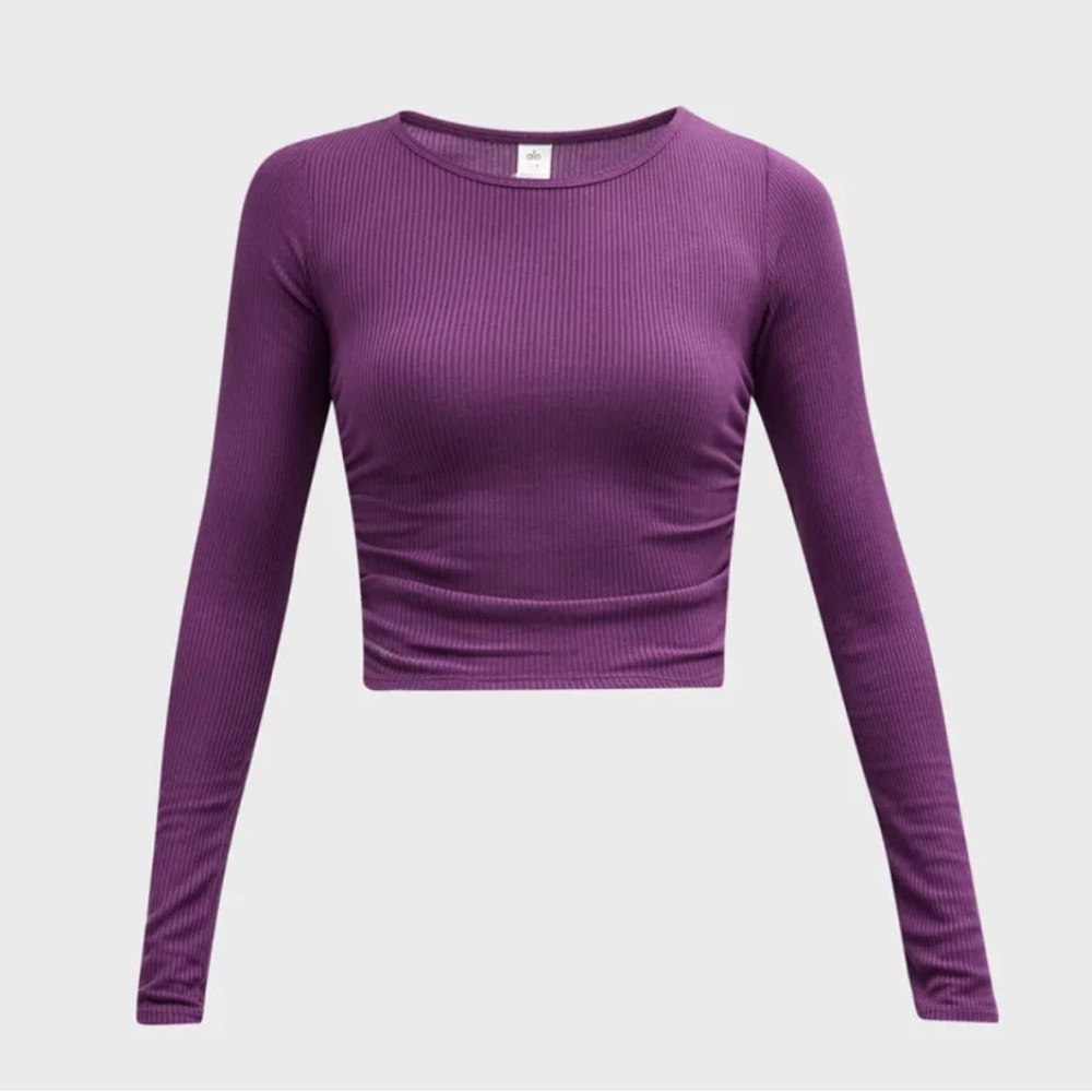 Garage Crop Top Purple Ribbed